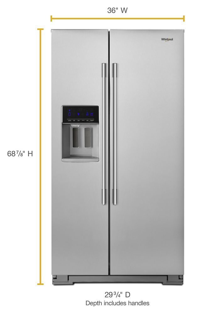 Whirlpool WRSA71CIHZ 36-Inch Wide Contemporary Handle Counter Depth Side-By-Side Refrigerator - 21 Cu. Ft.