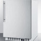 Summit SCFF52WXSSHV Frost-Free Built-In Undercounter All-Freezer For Residential Or Commercial Use, With Stainless Steel Door, Thin Handle, And White Cabinet