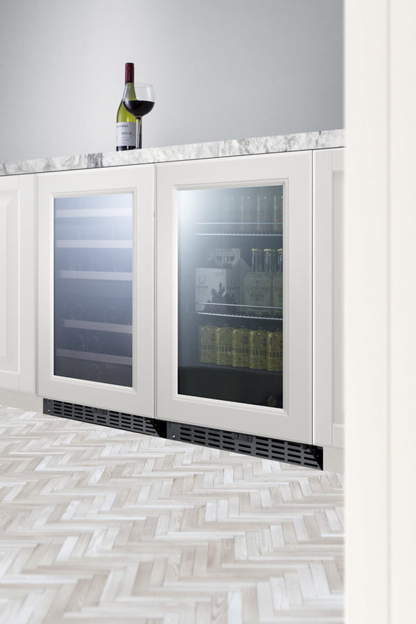 Summit SCR2466PUBPNR Built-In Undercounter Craft Beer Pub Cellar With Glass Door With Panel-Ready Frame, Digital Controls, And Black Cabinet