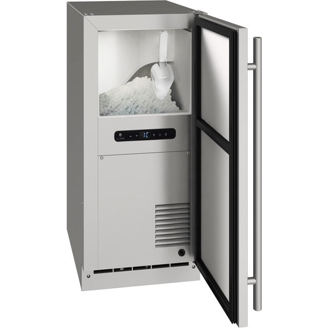 U-Line UONP115SS01A Outdoor Collection 15" Nugget Ice Machine With Stainless Solid Finish And Field Reversible Door Swing, Pump Included (115 Volts / 60 Hz)