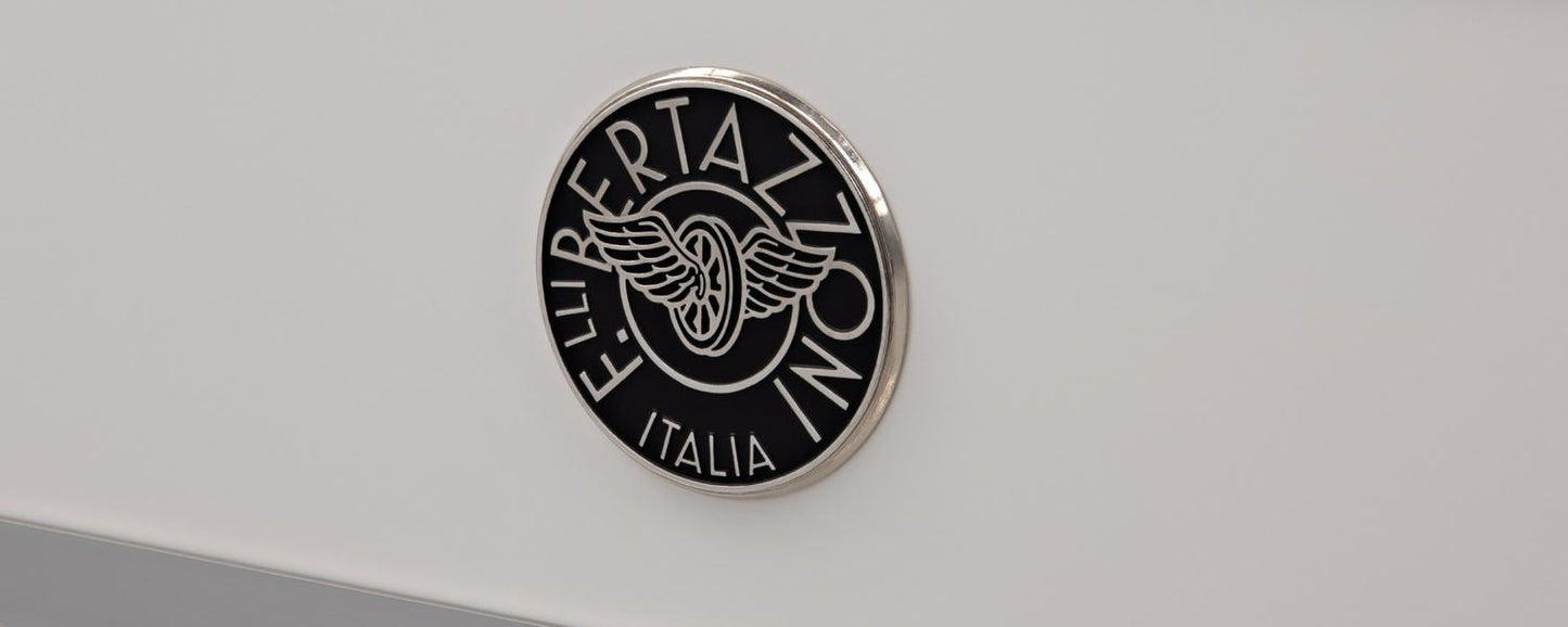 Bertazzoni HER486BTFEPAVT 48 Inch Dual Fuel Range, 6 Brass Burners And Griddle, Electric Self-Clean Oven Avorio