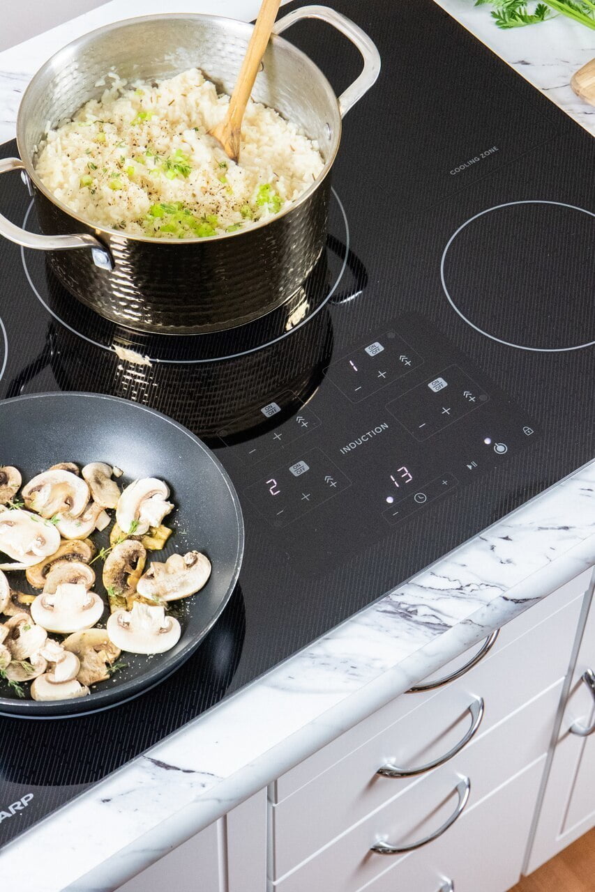Sharp SDH3042DB 30 In. Width Induction Cooktop, European Black Mirror Finish Made With Premium Schott® Glass