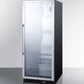 Summit SCR1156 Commercial Beverage Merchandiser Designed For The Display And Refrigeration Of Beverages And Sealed Food, With 11 Cu.Ft. Capacity, Ss Interior, Self-Closing Door, And A Digital Thermostat