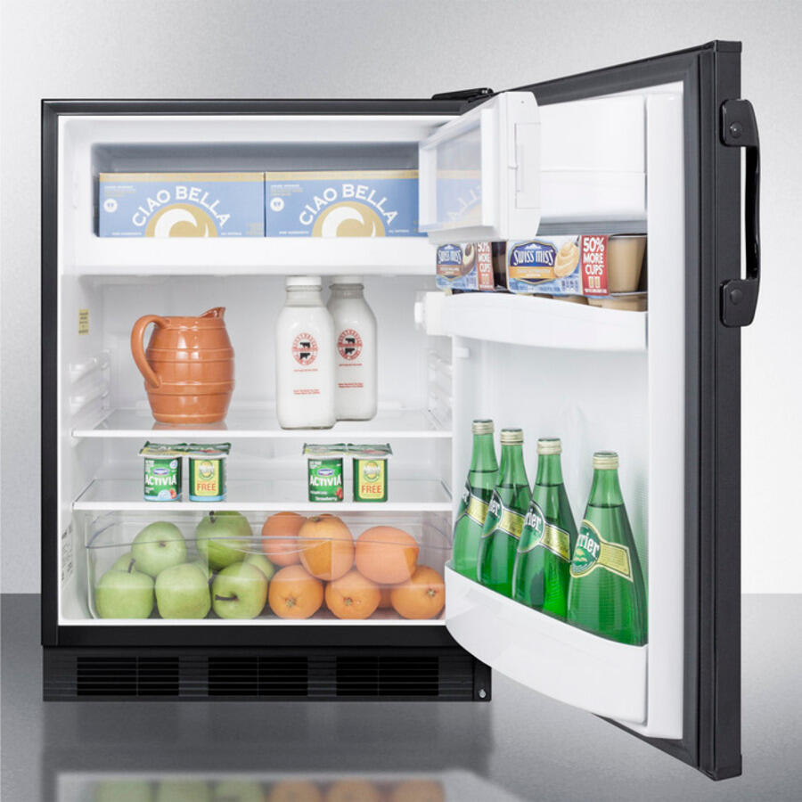 Summit CT66B Freestanding Refrigerator-Freezer For General Purpose Use, With Dual Evaporator Cooling, Cycle Defrost, And Black Exterior