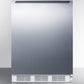 Summit AL750BISSHH Ada Compliant Built-In Undercounter All-Refrigerator For General Purpose Use, Auto Defrost W/Ss Wrapped Door, Horizontal Handle, And White Cabinet