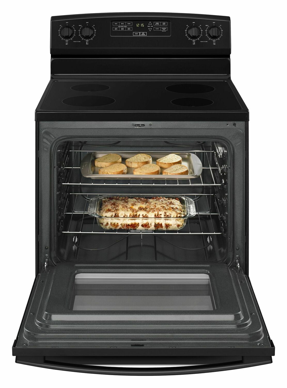 Amana AER6303MFB 30-Inch Electric Range With Extra-Large Oven Window - Black