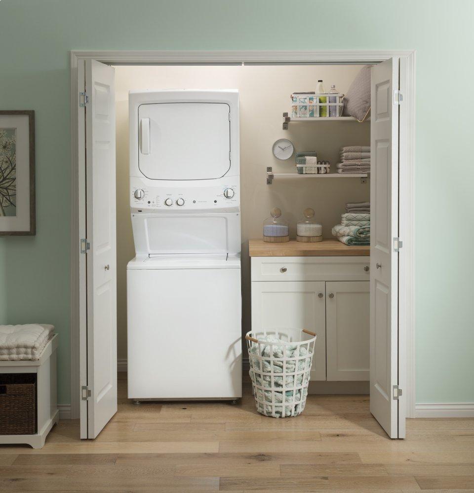 Ge Appliances GUD27ESSMWW Ge Unitized Spacemaker® 3.8 Cu. Ft. Capacity Washer With Stainless Steel Basket And 5.9 Cu. Ft. Capacity Electric Dryer