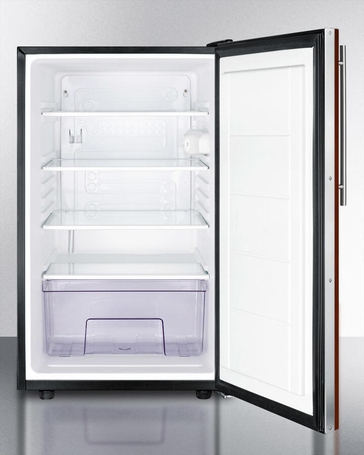 Summit FF521BLBIIF 20" Wide Built-In Undercounter All-Refrigerator For General Purpose Use, Auto Defrost With A Lock And Integrated Door Frame For Full Overlay Panels