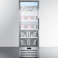 Summit ACR1415LH 14 Cu.Ft. Pharmaceutical All-Refrigerator With A Glass Door, Lock, Digital Thermostat, And A Stainless Steel Interior And Exterior Cabinet