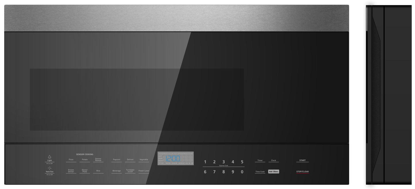 Xo Appliance XOOTR30BS 30" W Otr Microwave Oven - 1000W 1.6 Cu Ft - Black W Ss Trim