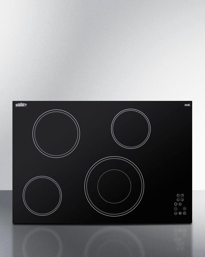 Summit CR4B30T11B 30" Wide 208-240V 4-Burner Radiant Cooktop