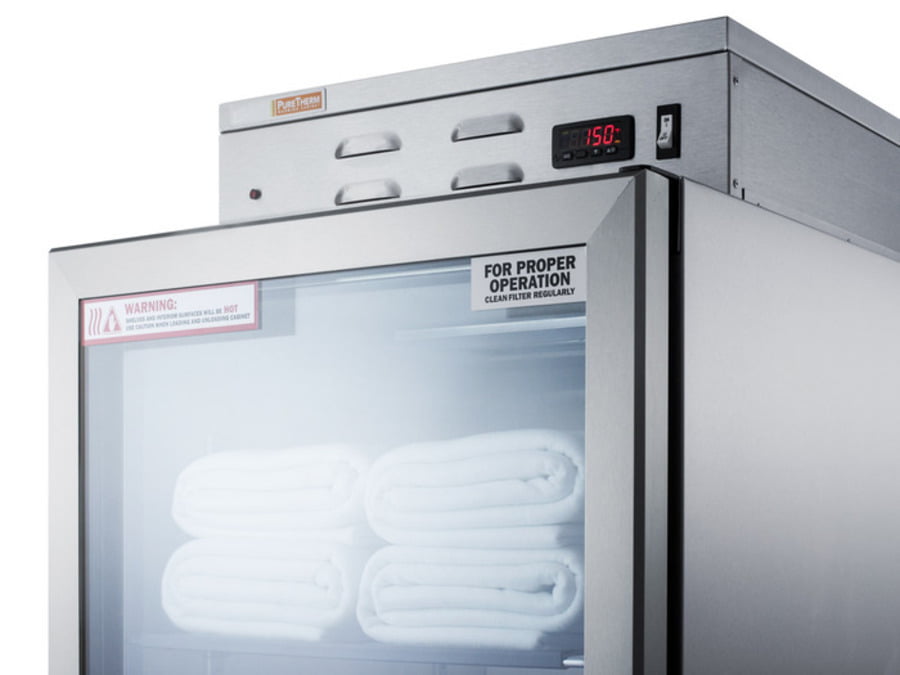 Summit PHC115G Single Chamber Warming Cabinet With Glass Door, Stainless Steel Construction, Digital Thermostat And Lock