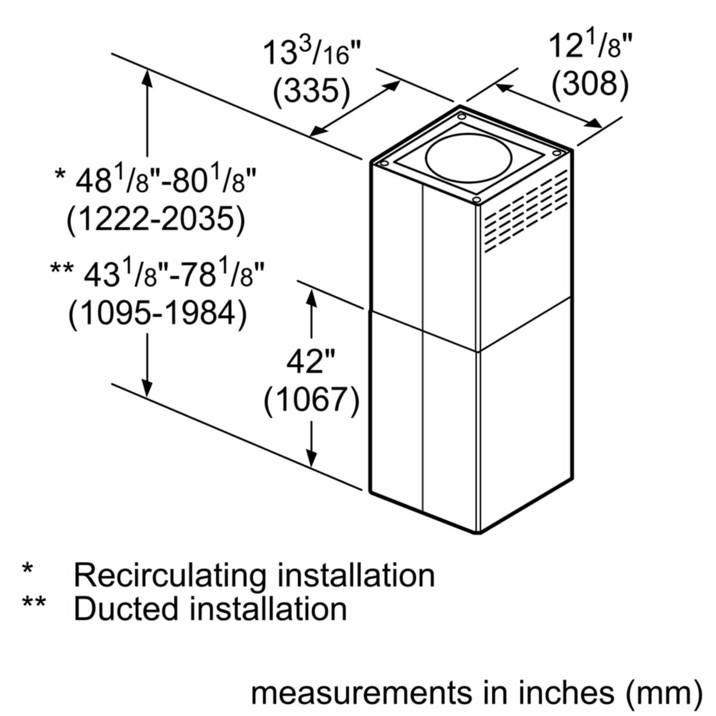 Bosch HCIEXT5UC Chimney Extension For Island Hood