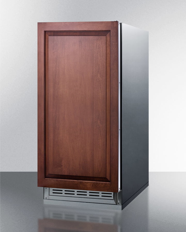 Summit BIM25H34IF Built-In Undercounter No Drain Crescent Icemaker With Panel-Ready Door And Stainless Steel Wrapped Cabinet