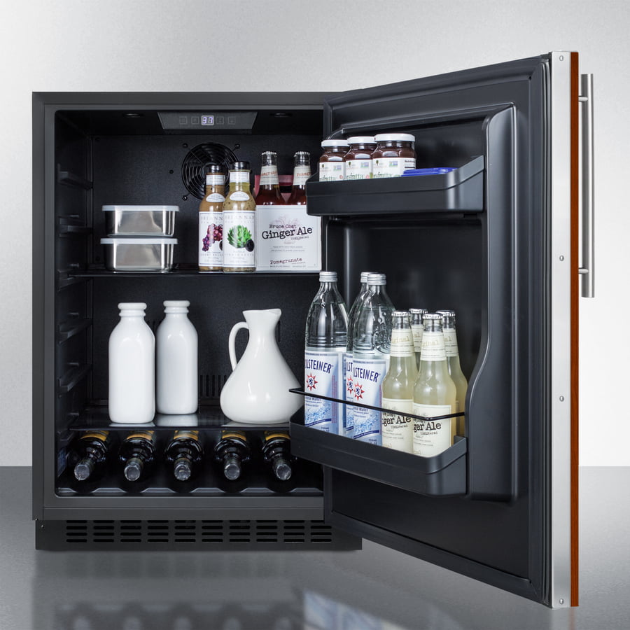Summit AL54IF Built-In Undercounter Ada Compliant All-Refrigerator With Panel-Ready Door, Black Cabinet, Door Storage, And Digital Controls