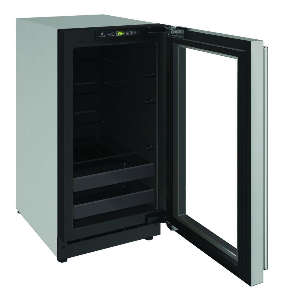 U-Line U2218BEVS15A 2218Bev 18" Beverage Center With Stainless Frame Finish And Left-Hand Hinge Door Swing (115 V/60 Hz Volts /60 Hz Hz)