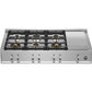 Bertazzoni PROF486GRTBXT 48 Gas Rangetop 6 Brass Burner + Electric Griddle Stainless Steel