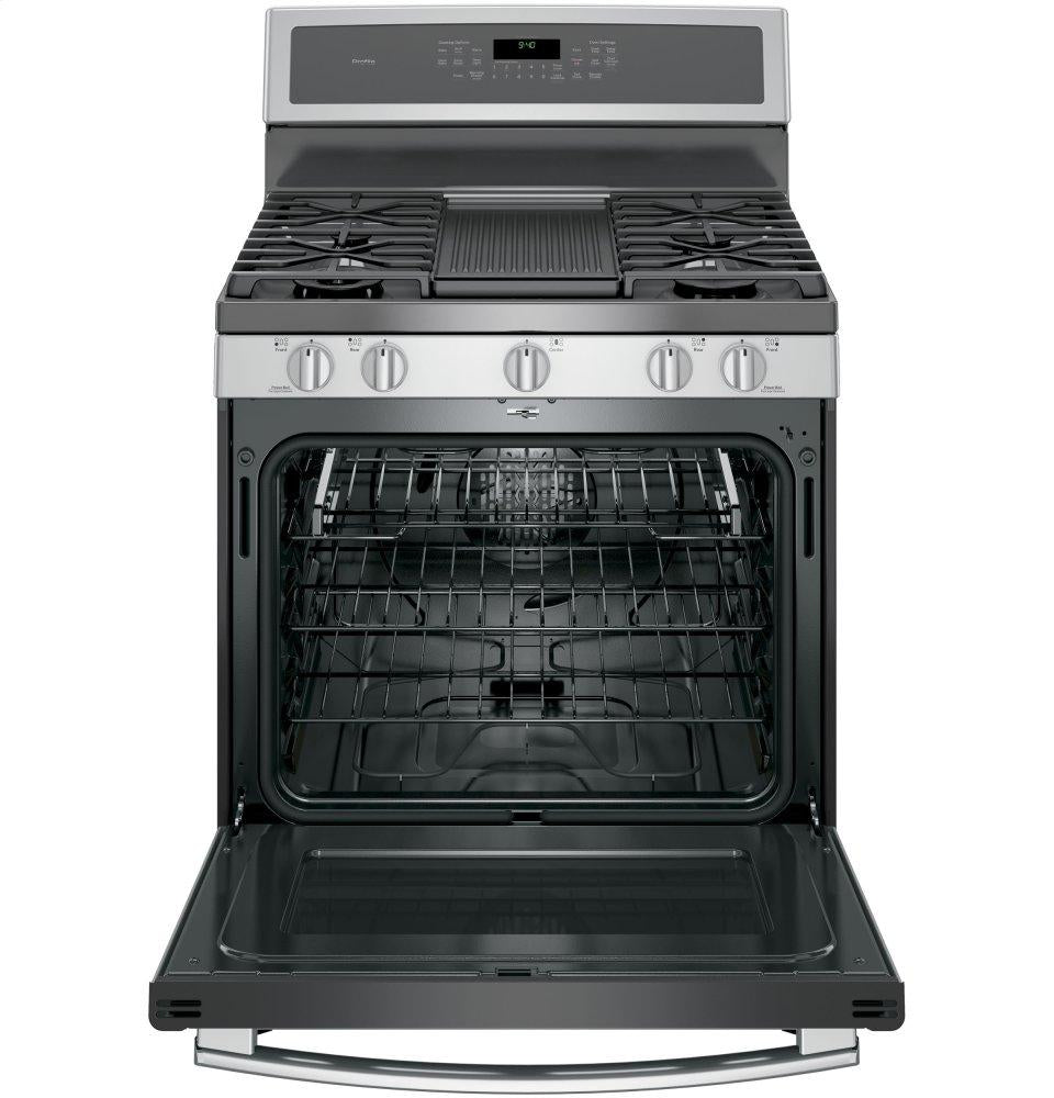 Ge Appliances P2B940SEJSS Ge Profile&#8482; 30" Smart Dual-Fuel Free-Standing Convection Range With Warming Drawer