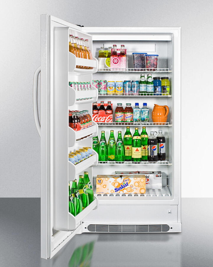 Summit R17FFLHD Large Capacity All-Refrigerator With Frost-Free Operation And Fan-Forced Cooling; Left Hand Door Swing
