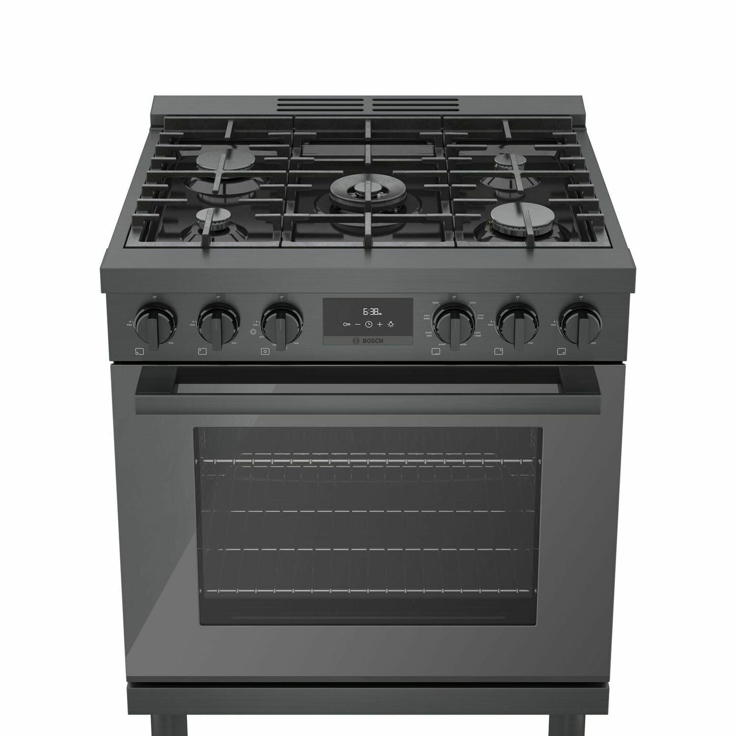 Bosch HDS8045U 800 Series Dual Fuel Freestanding Range 30'' Black Stainless Steel Hds8045U