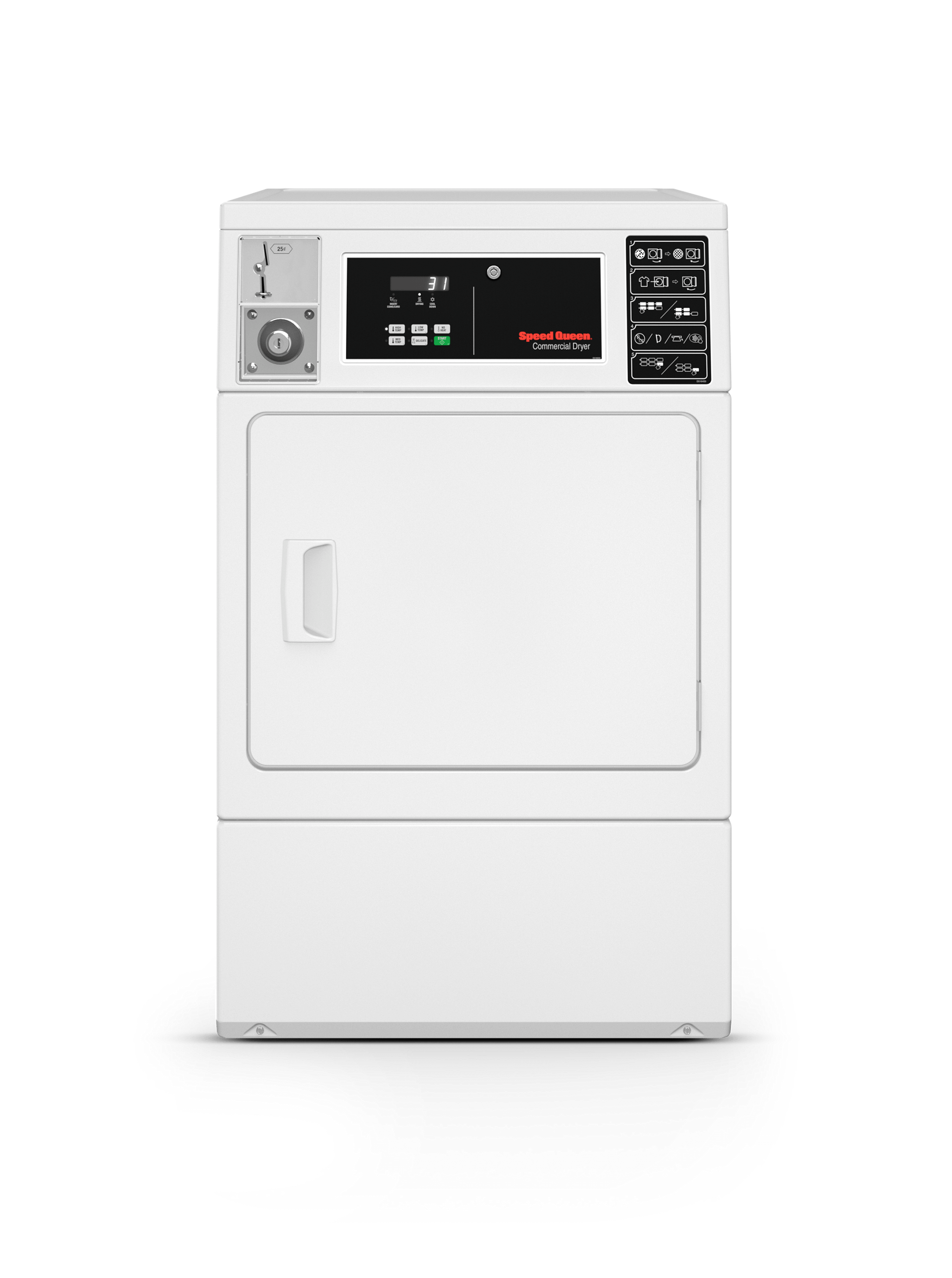 Speed Queen DV6010WE Light Commercial Coin Drop Front Control Front Load Matching Dryer - Electric