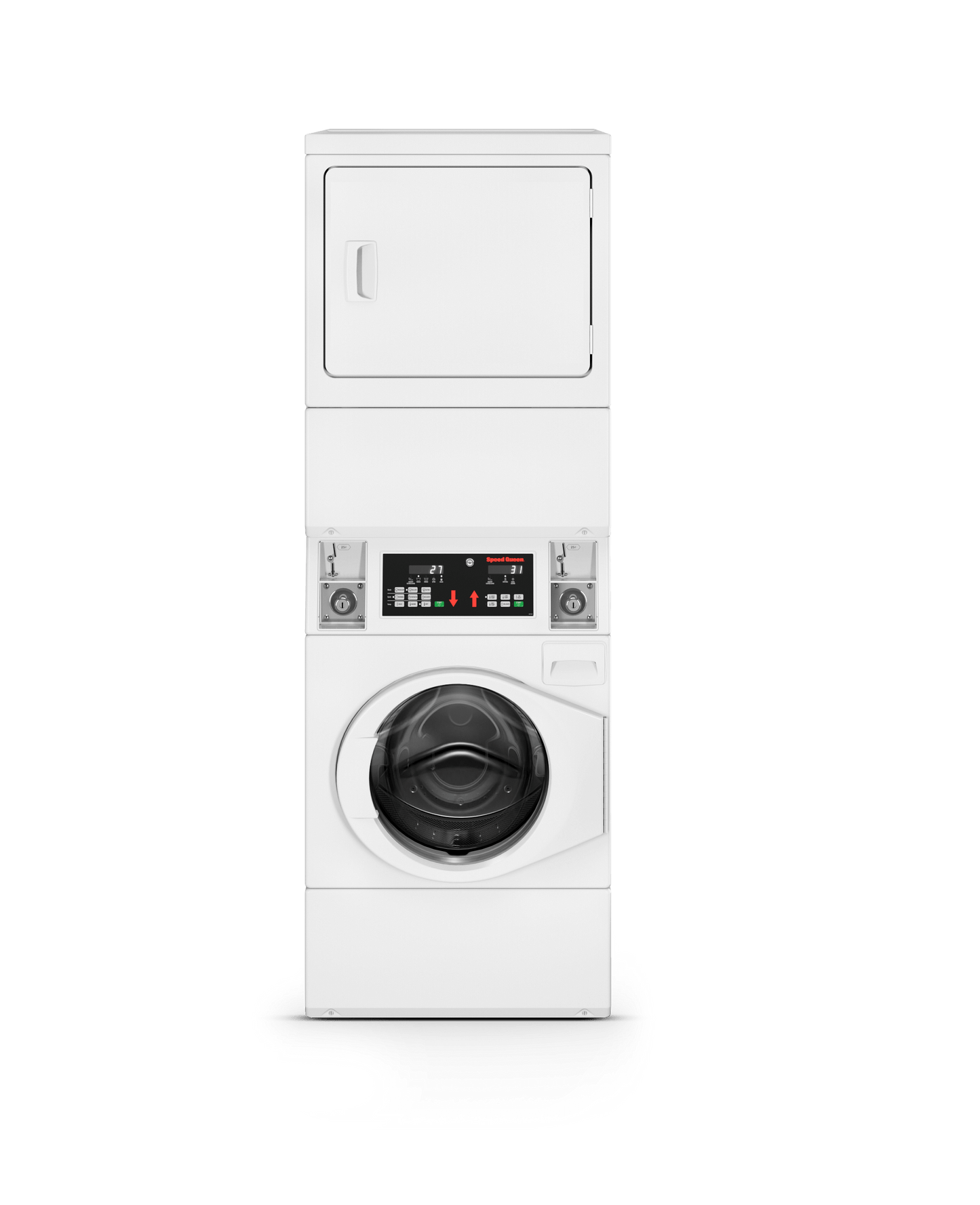 Speed Queen SV6000WE Light Commercial Coin Drop Front Control Stack Washer-Dryer - Electric
