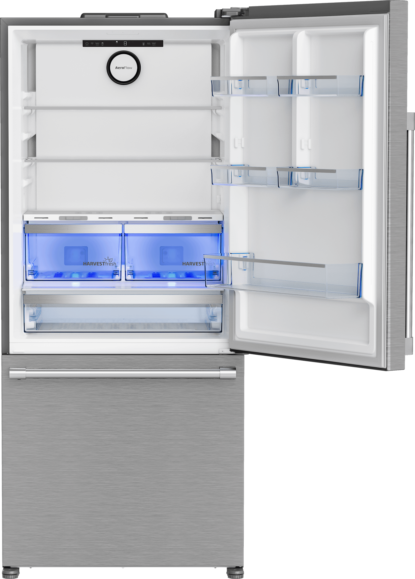 Beko BFBD30216SS 30" Bottom Freezer Refrigerator With Harvestfresh