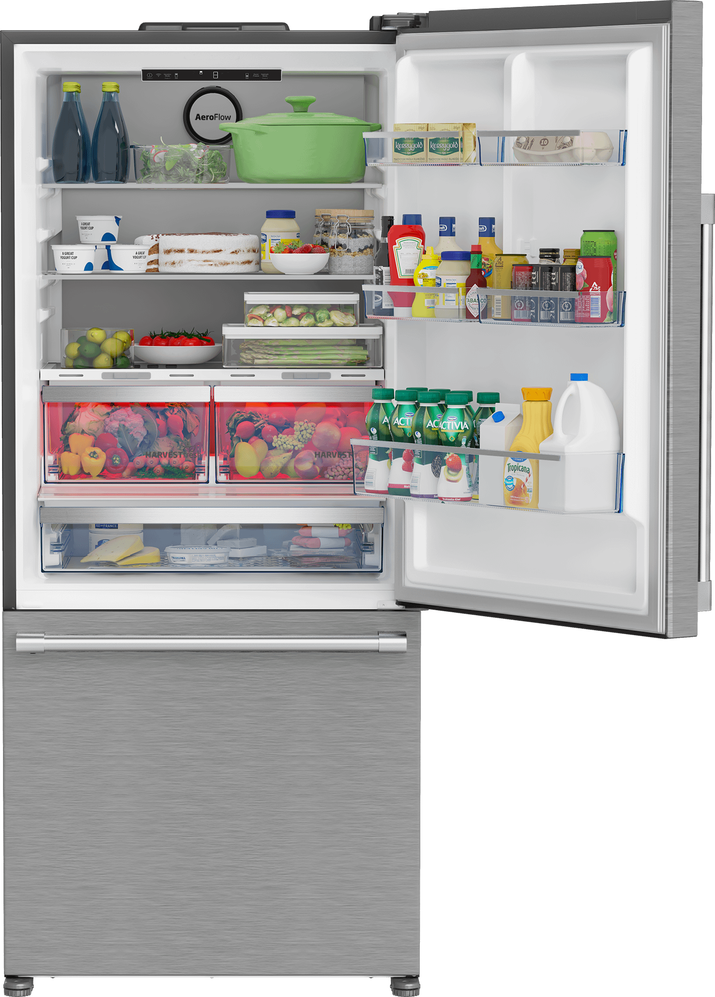 Beko BFBD30216SS 30" Bottom Freezer Refrigerator With Harvestfresh