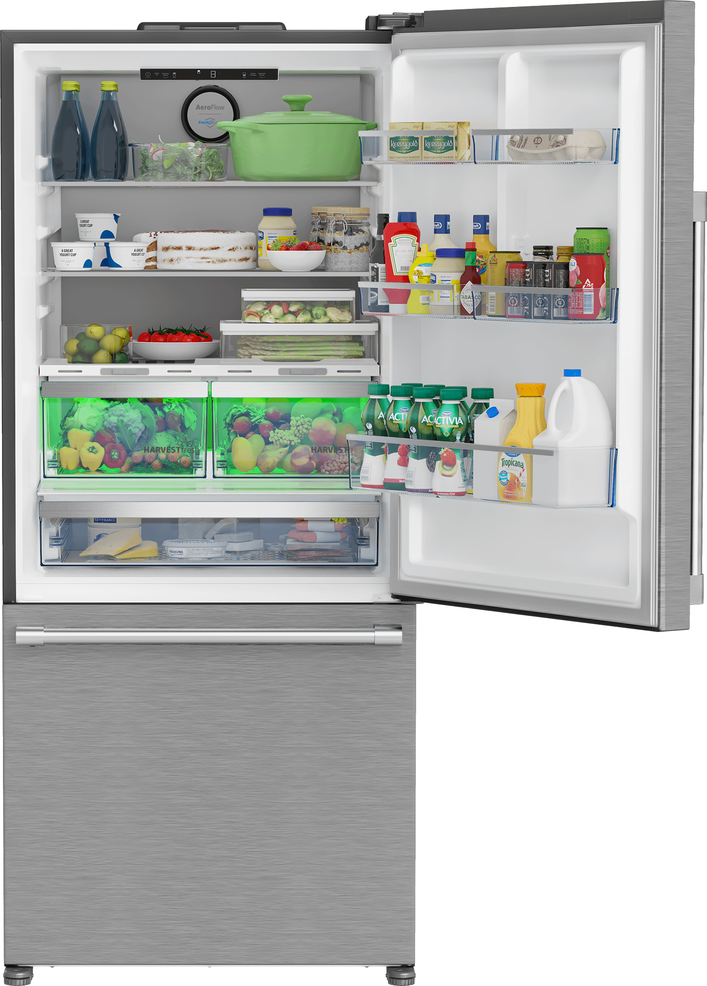 Beko BFBD30216SSIM 30" Bottom Freezer Refrigerator With Harvestfresh