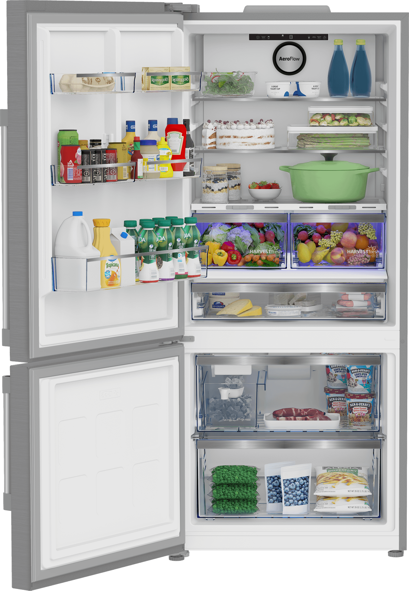 Beko BFBF30216SSIML 30" Bottom Freezer Refrigerator