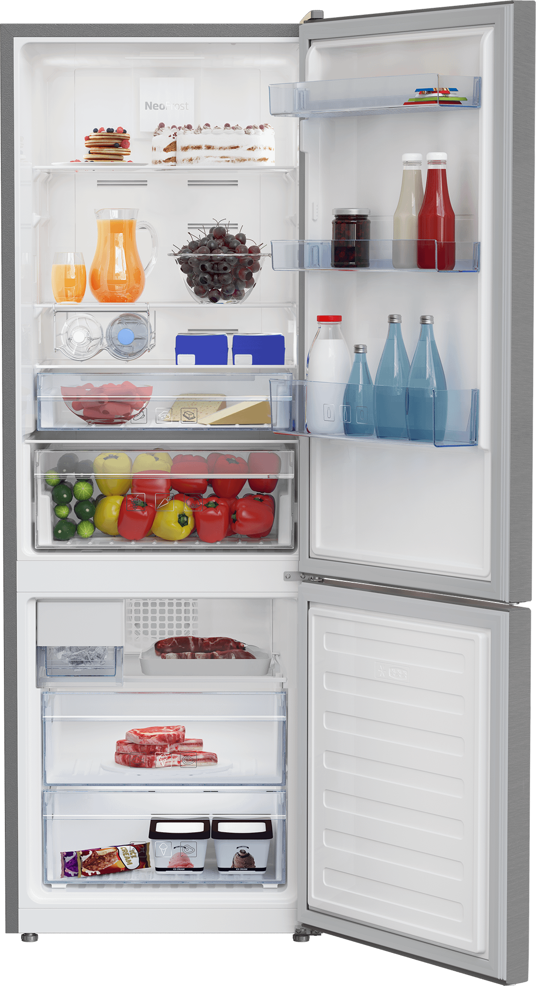 Beko BFBF2414SSIM 24", Bottom Freezer Refrigerator With Ice Maker