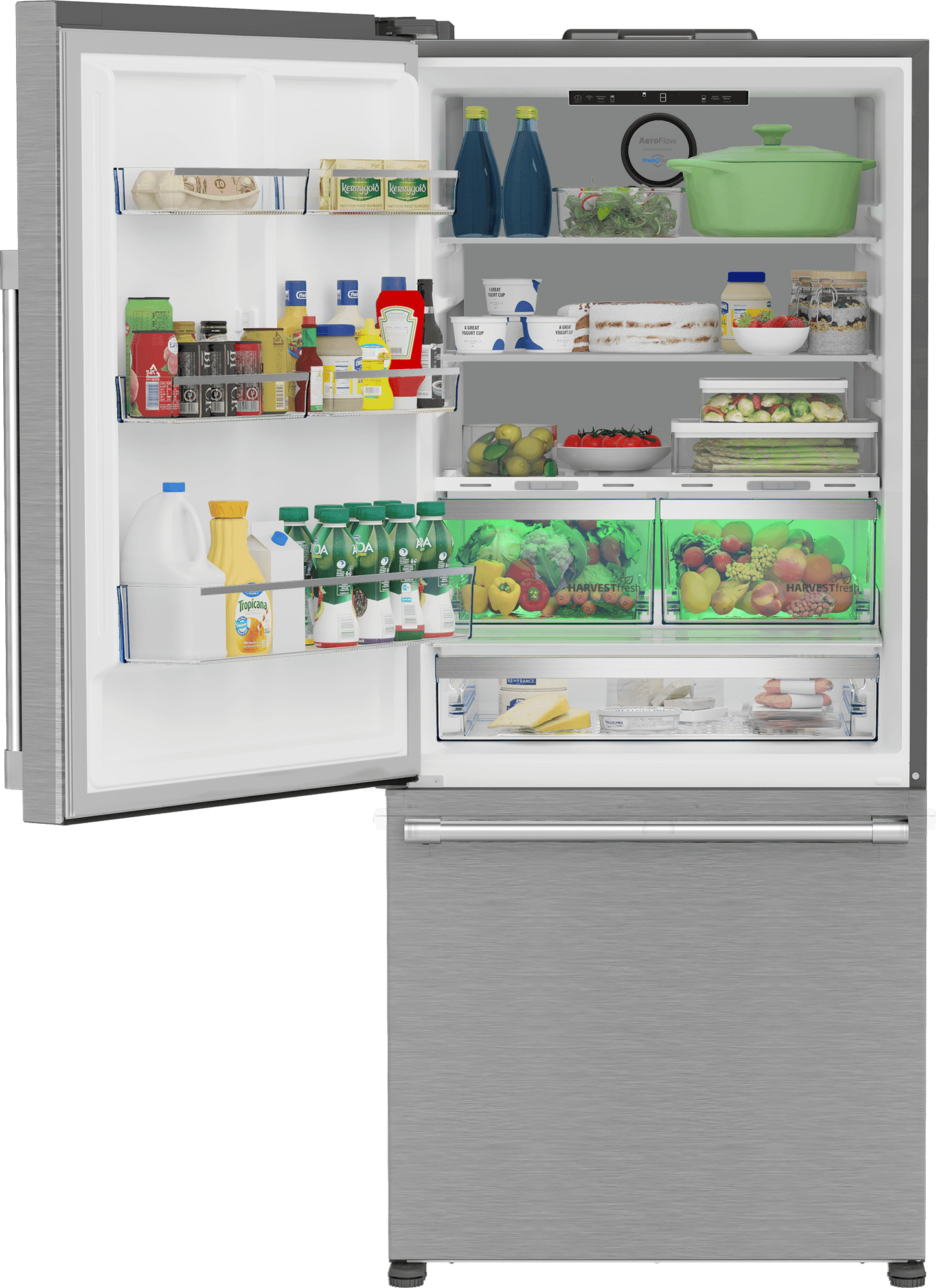 Beko BFBD30216SSIML 30" Bottom Freezer Refrigerator With Harvestfresh