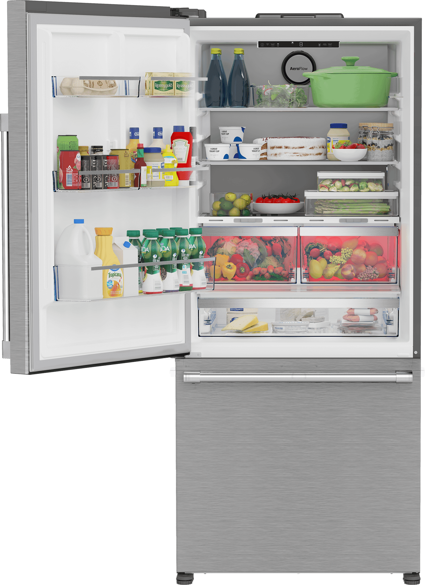 Beko BFBD30216SSL 30" Bottom Freezer Refrigerator With Harvestfresh