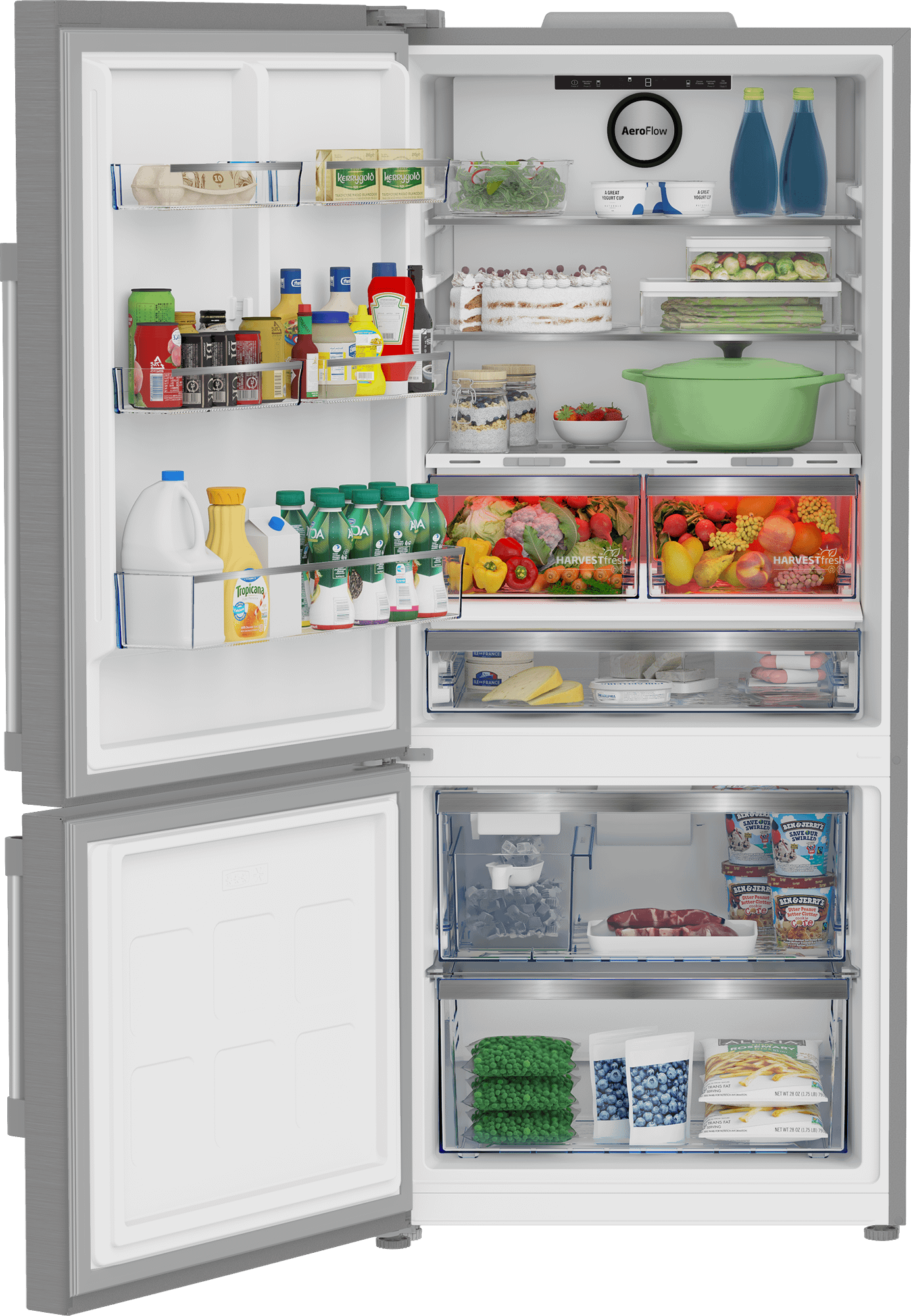 Beko BFBF30216SSIML 30" Bottom Freezer Refrigerator