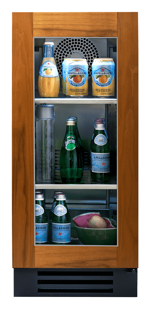 True Residential TUR15ROGC 15 Inch Overlay Glass Door Right Hinge Undercounter Refrigerator