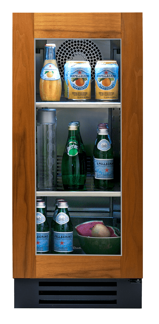 True Residential TUR15LOGC 15 Inch Overlay Glass Door Left Hinge Undercounter Refrigerator