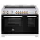 Bertazzoni MAS486INMNG 48 Inch Induction Range, 6 Heating Zones, Electric Oven - Gold Accents Bianco Matt/Gold