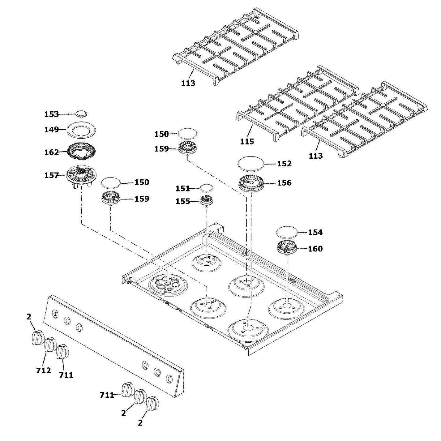 GE CGS700M2 Passover Parts