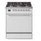 Ilve UP30QNMPWHC Nostalgie Ii 30 Inch Dual Fuel Natural Gas Freestanding Range In White With Chrome Trim