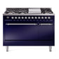 Ilve UP48FQNMPMBCLP Nostalgie Ii 48 Inch Dual Fuel Liquid Propane Freestanding Range In Blue With Chrome Trim