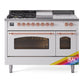 Ilve UP48FSNMPRAP Nostalgie Ii 48 Inch Dual Fuel Natural Gas Freestanding Range In Ral Custom Color With Copper Trim