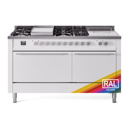 Ilve UP60FSQMPRALP Professional Plus Ii 60 Inch Dual Fuel Liquid Propane Freestanding Range In Ral Custom Color With Trim