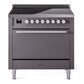 Ilve UPI366QMPMG Professional Plus Ii 36 Inch Electric Freestanding Range In Matte Graphite With Trim