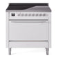 Ilve UPI366QMPWH Professional Plus Ii 36 Inch Electric Freestanding Range In White With Trim