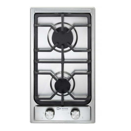 Verona VDGCT212FSS Verona 12" Designer Gas Cooktop - Brass Burners - Ss