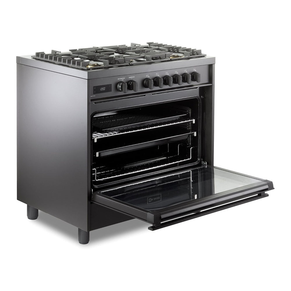 Verona VMFSGE365EE Verona Ult Midnight 36" Dual Fuel Range - Full Black