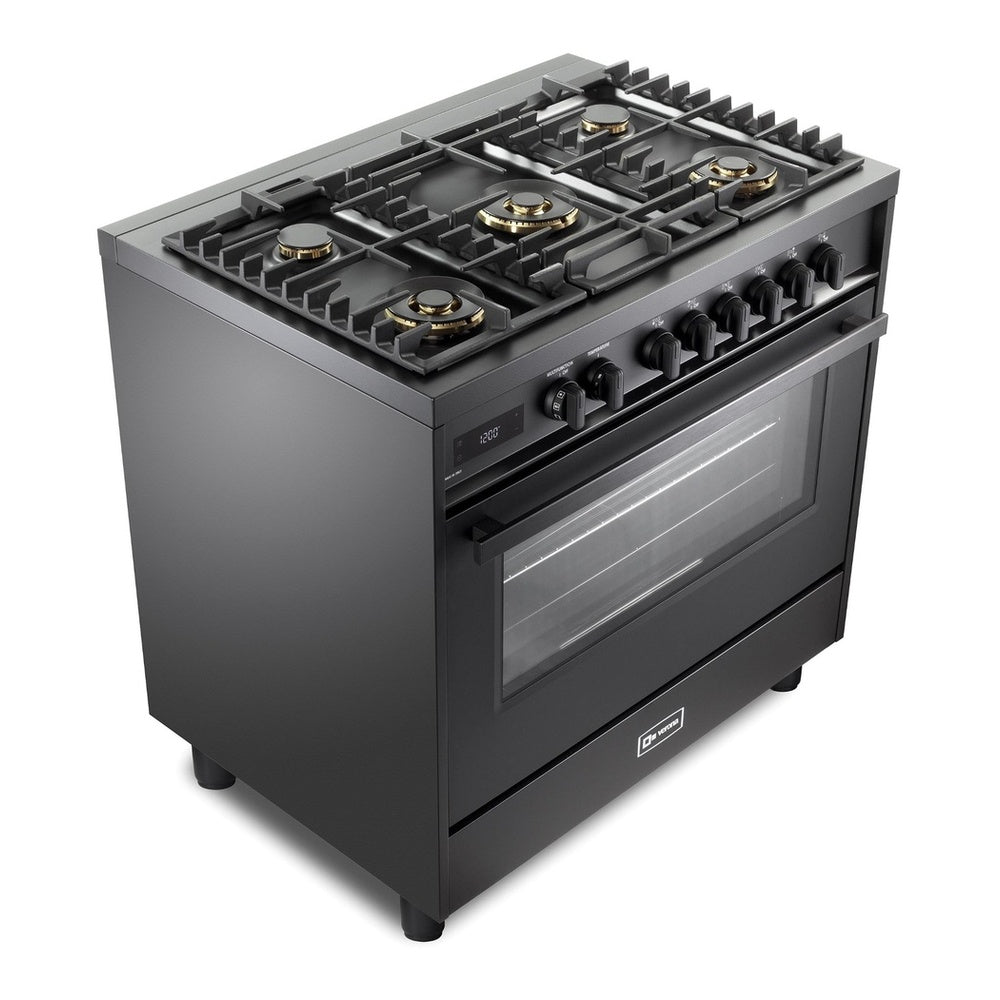 Verona VMFSGE365EE Verona Ult Midnight 36" Dual Fuel Range - Full Black