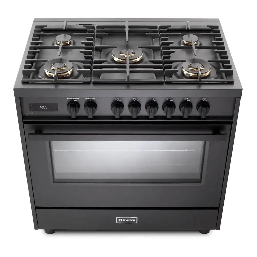 Verona VMFSGE365EE Verona Ult Midnight 36" Dual Fuel Range - Full Black