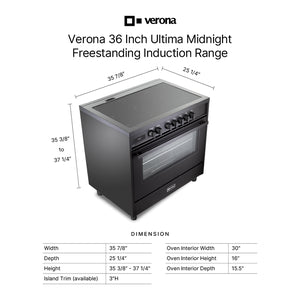 Verona VMFSIE365EE Verona Ult Midnight 36" Induction Range - Full Black
