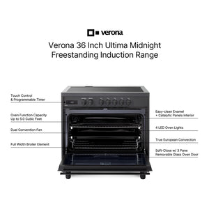 Verona VMFSIE365EE Verona Ult Midnight 36" Induction Range - Full Black